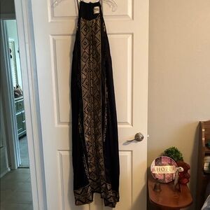 Savanna Jane Black and Gold Embroidered Dress